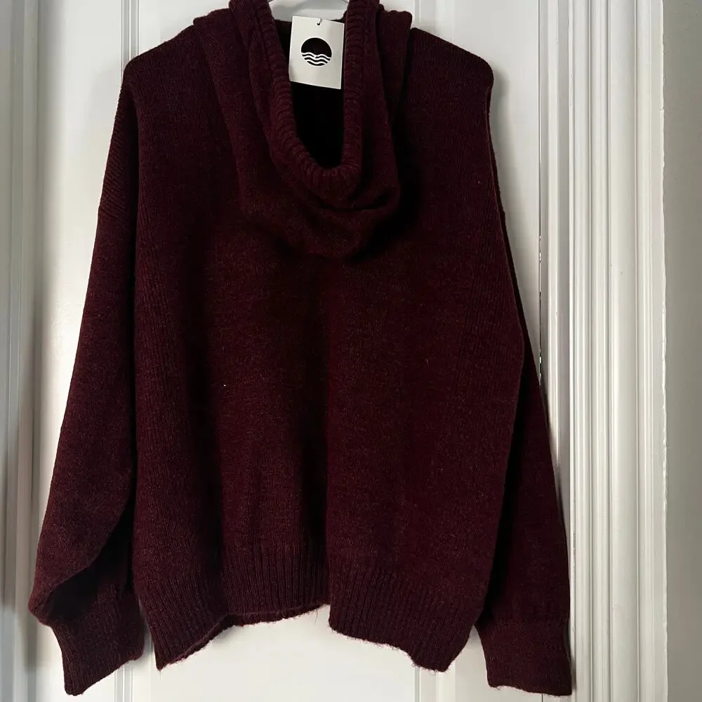NWT Anthropologie Daily Practice Huddle Up Pop Cord Hoodie | Plum | Size M - Picture 8 of 9